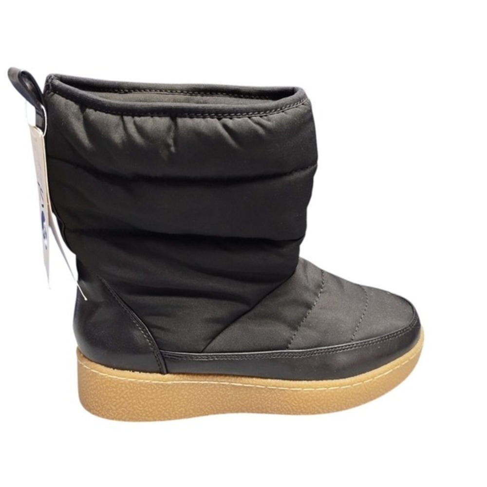 A New Day Bertie Snow Winter Boots Womens Sz 6 Black Memory Foam Padding Pull On